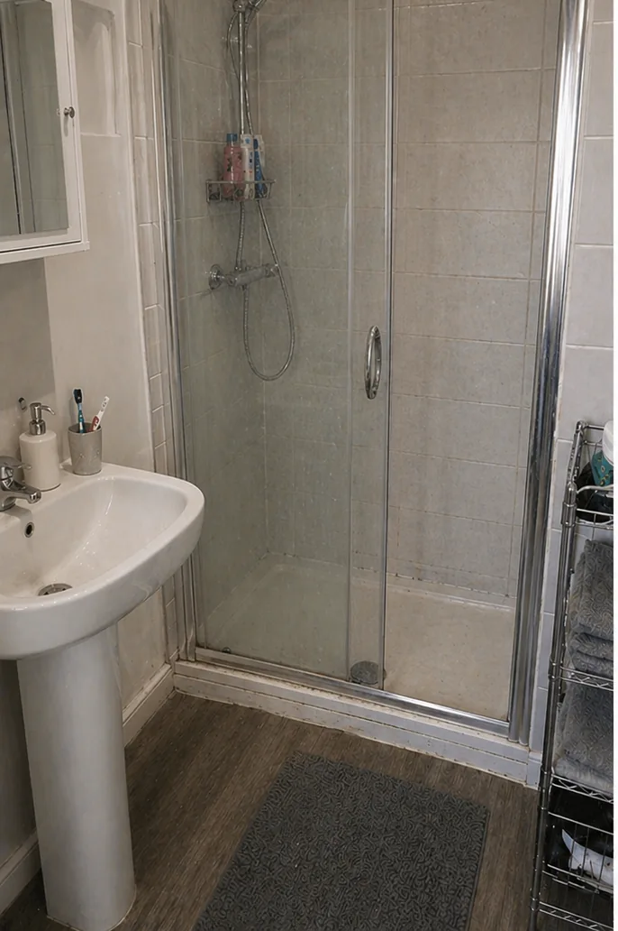Shower screen before cleaning, Aberdeen
